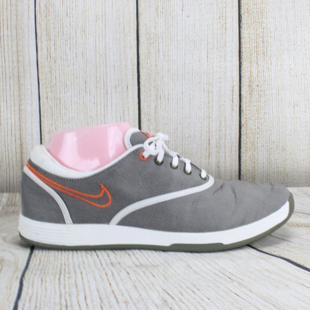 NIKE Lunarlon Duet Sport Gray Canvas Round Toe Golf Sneaker Shoes US 7.5 - Picture 1 of 8